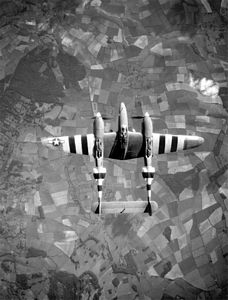 P-38 With D-Day Invasion Stripes