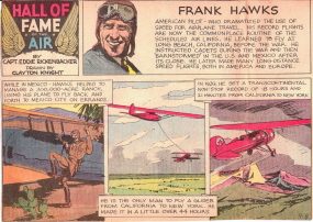 Hawks in the 1935 Hall of Fame of the Air cartoon feature