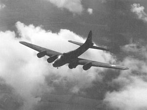 B-17 in the clouds