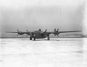 Consolidated B-24 on concrete runway