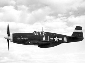 P-51A Miss Pea Ridge in flight