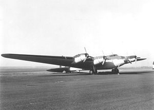XB-15 Super Flying Fortress on runway