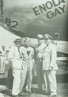 the Enola Gay in 1949, Paul Tibbets, 2nd from left