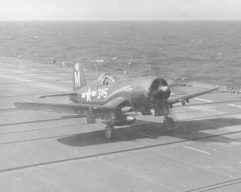 F4U (not VF-17) landing on carrier