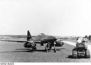 Me 262 being towed