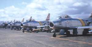 36th FBS F-86 Sabres lined up
