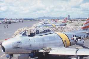 F-86 Sabres in revetments