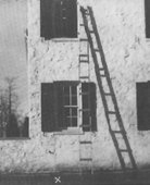 ladder leaning against Lindbergh's Hopewell home