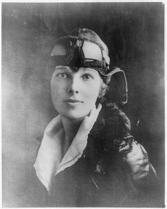 Amelia in 1920s, dressed as aviator