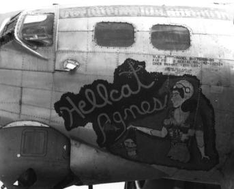 B-17 nose art Hellcat Agnes