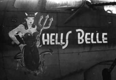 B-17 nose art Hells Belle