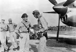 Charles Lindbergh, Tommy McGuire, and P-38