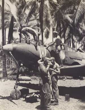 P-39 undergoing maintenance