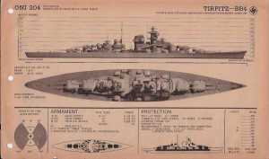 Battleship Tirpitz, plan view from US Recognition Manual