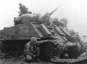 Sherman tank on Iwo Jima
