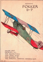 Fokker D-VII, German biplane introduced in 1918