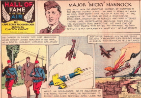 Mick Mannock in 1935 Hall of Fame of the Air feature