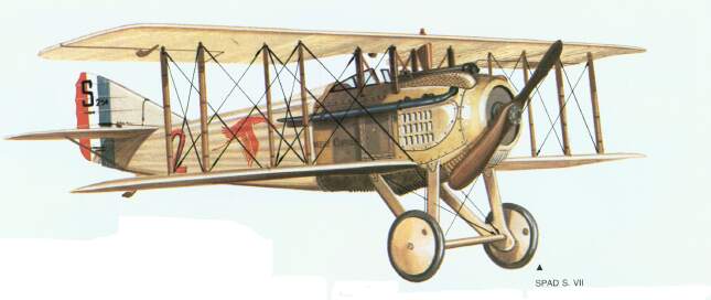 SPAD S.VII, decorated as 'The Storks' 